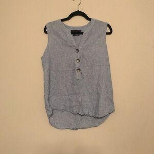 Sleeveless Striped Nautical Themed Shirt